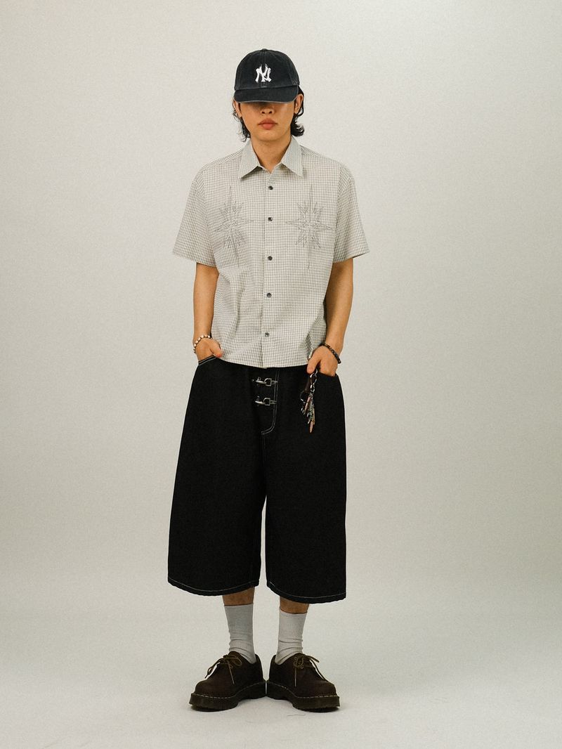 WY Hook Buckle Bermuda Denim Pants