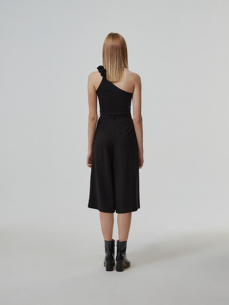 UNBALANCED WRINKLE TOP_BLACK