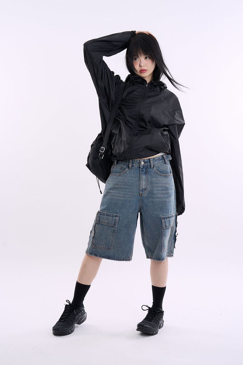 Code cargo bermuda denim pants