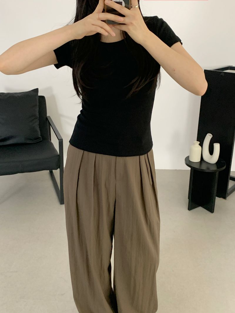 Briki Wide Pintuck Long Slacks
