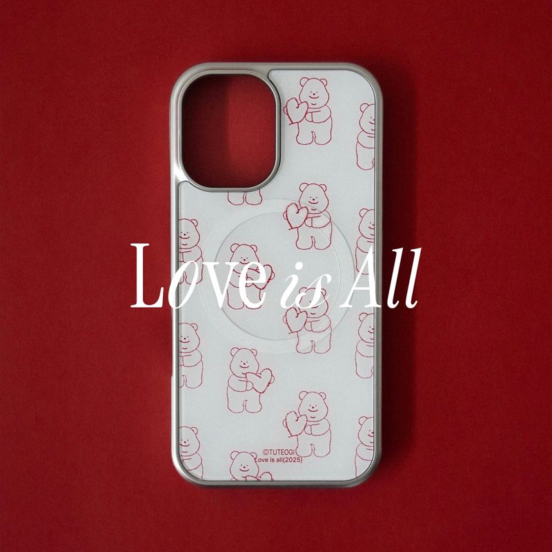 TUTEOGI ‘Love is All' Magnet Ring red case (silver frame)