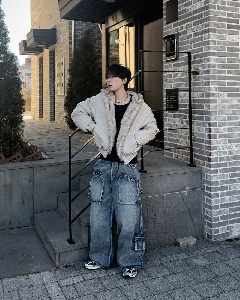 Morik Utility Pocket Wide Denim Pants