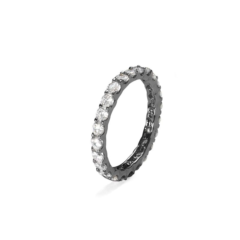 2.5MM Prong Setting Tennis Ring (black silver)
