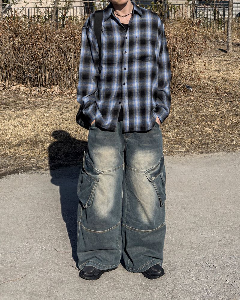 Mader Cut Cargo Denim Pants