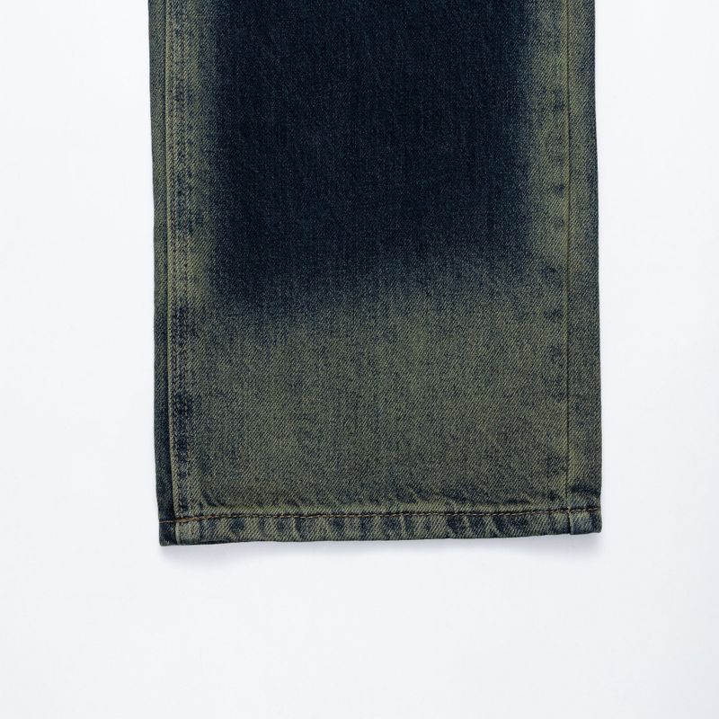 GREENERY COLOR SPRAY DYED WIDE DENIM PANTS code 21017