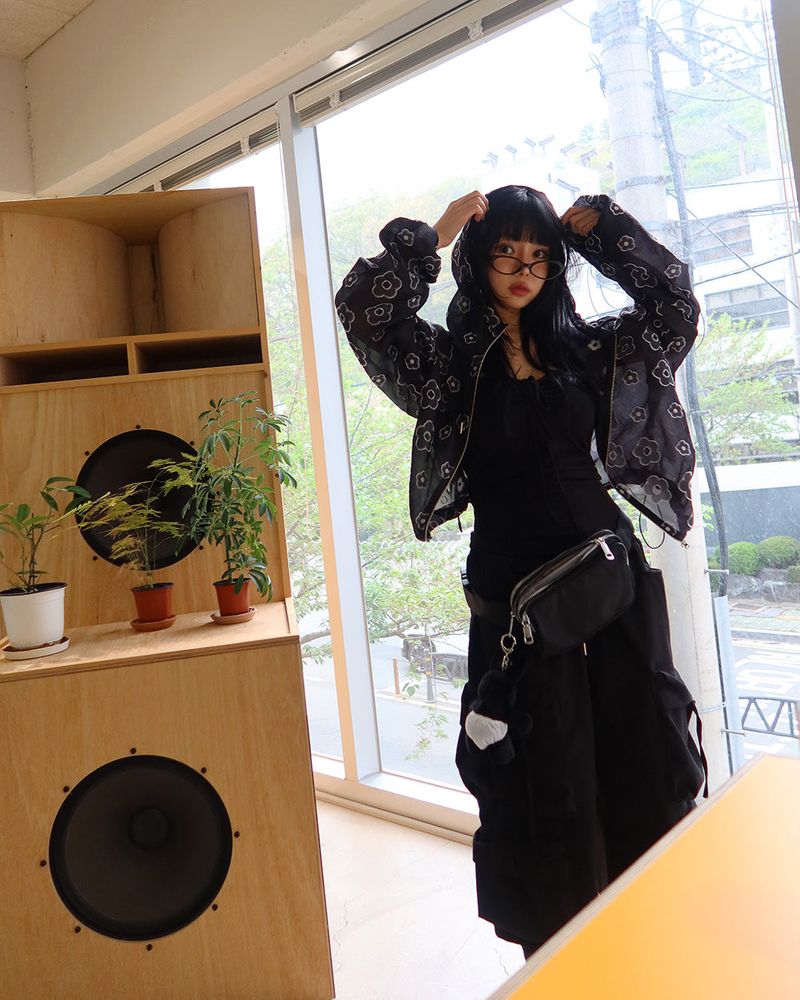 Summer Flower See-Through Windbreaker Windbreaker