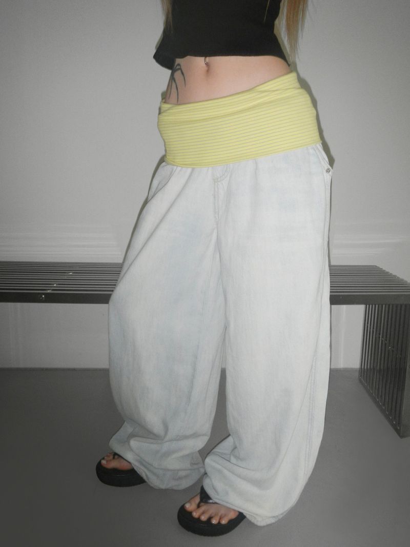 summer banding denim pt(2 color)