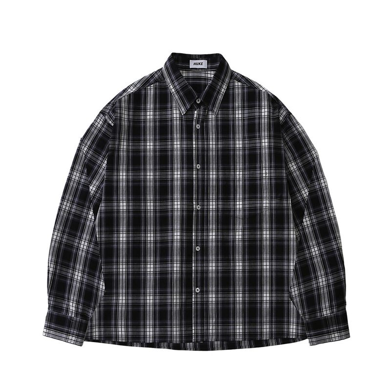 HUKE（フック）の「Vintage Washing gray blue check shirts（Tops）」