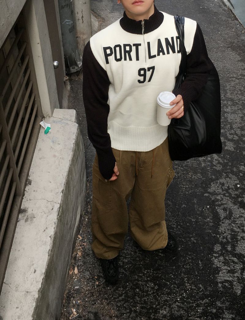 No.1577 PL half ZIP fh KNIT