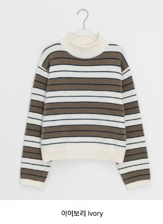 Hermot Half Neck Stripe Wool Knit