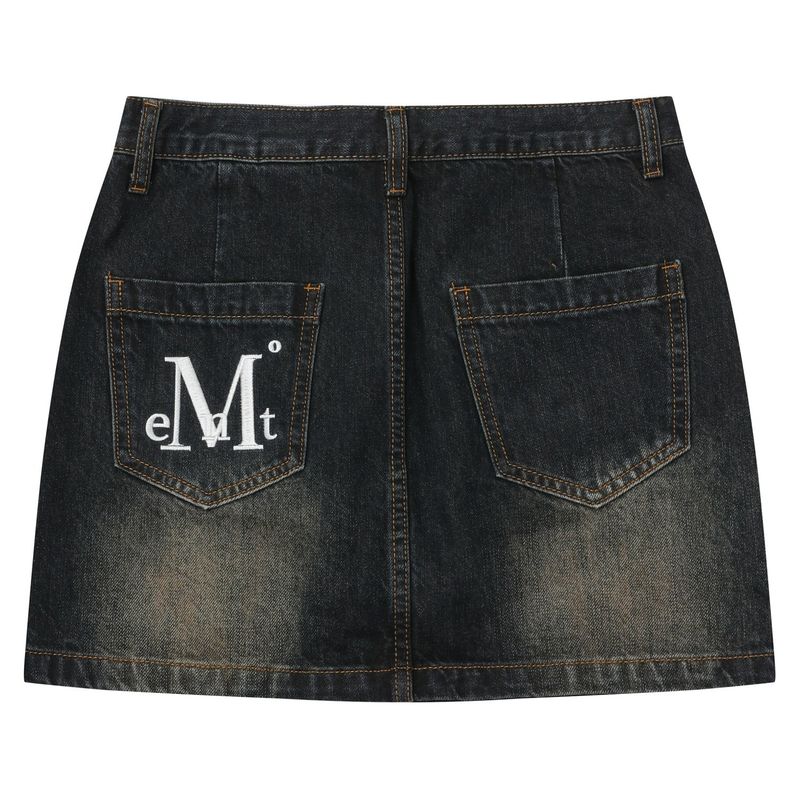 CRAIL BACK POCKET BIG LOGO DENIM SKIRT (2Color)