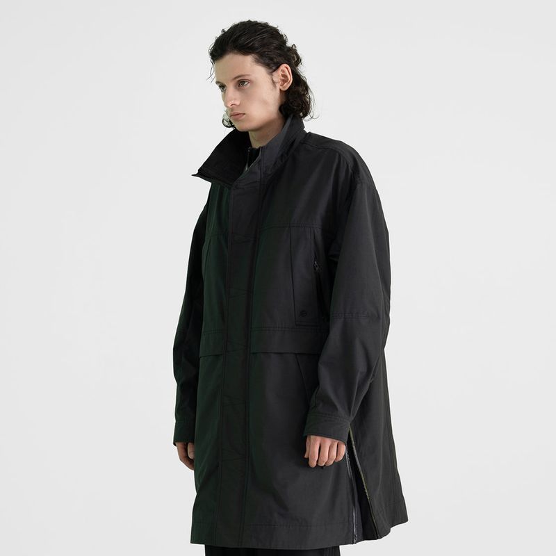 KALAPATTHAR（カラパタール）の「Poly Cotton RIB Double Placket Long-Jacket - GREY（Jackets/Outerwear）」