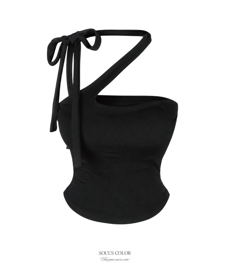 SOUL'S COLOR（ソウルズカラー）の「Elia tie ribbon slim top (2color)（Tops）」