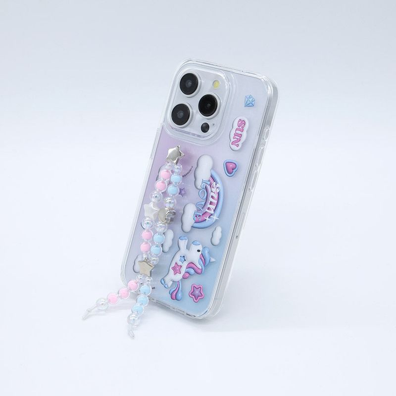 SUN CASE CLEAR UNICON BEADS BLUE