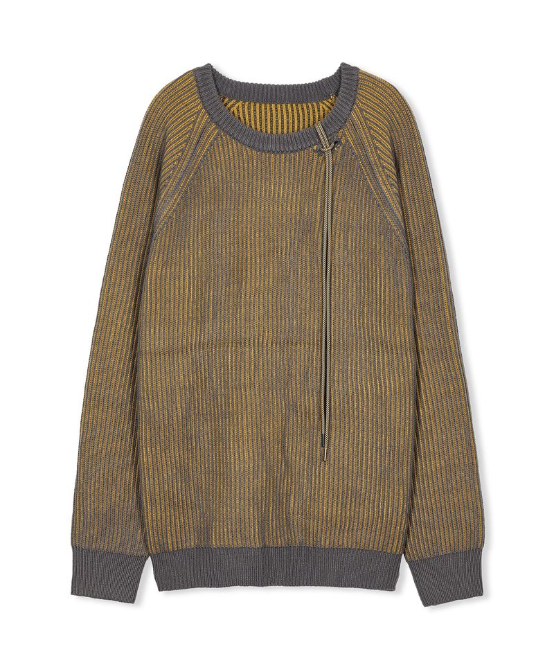 dublin reversible loose fit raglan knit yellow grey