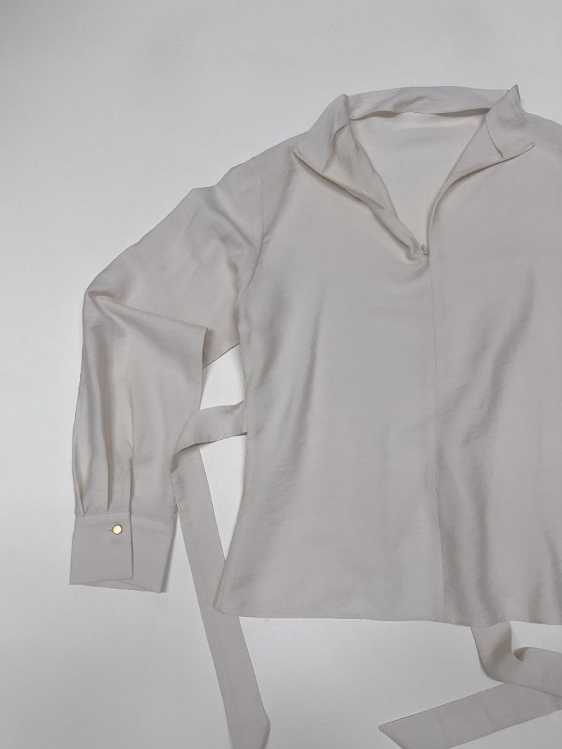 Janna Wrap Mock Neck Blouse