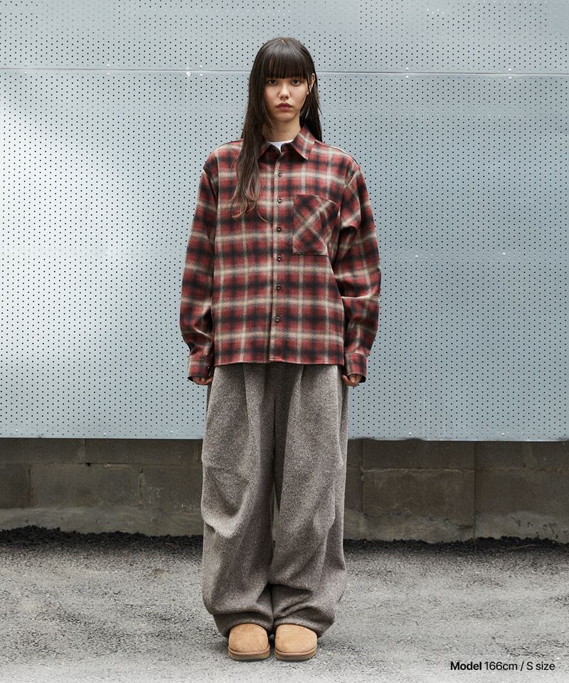 mahagrid（マハグリッド）の「FLANNEL CHECK SHIRT_RED（Tops）」