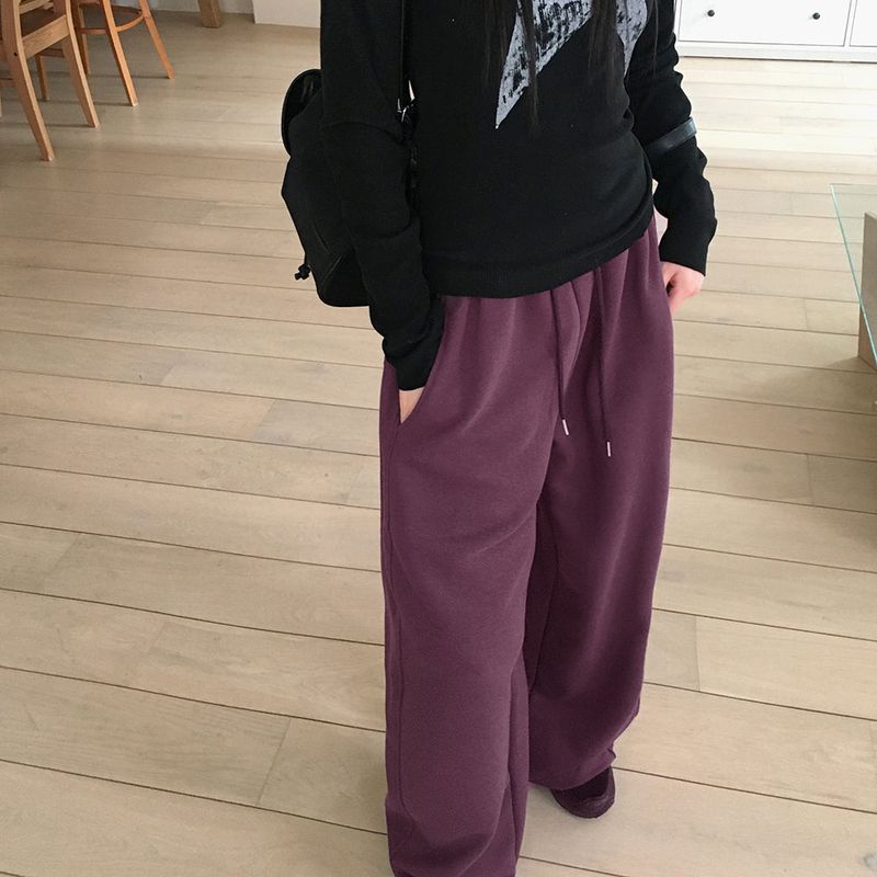 Shugi side cut training two-way banding long wide jogger pants