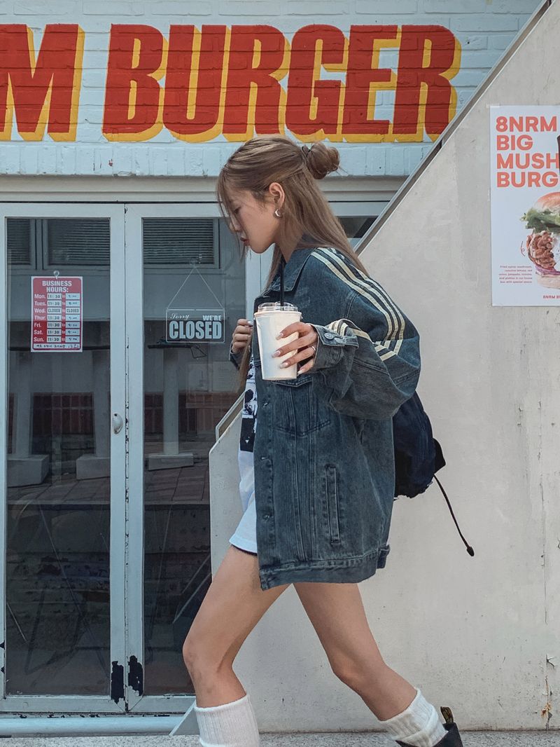 (UNISEX)トレスラインデニムジャケット