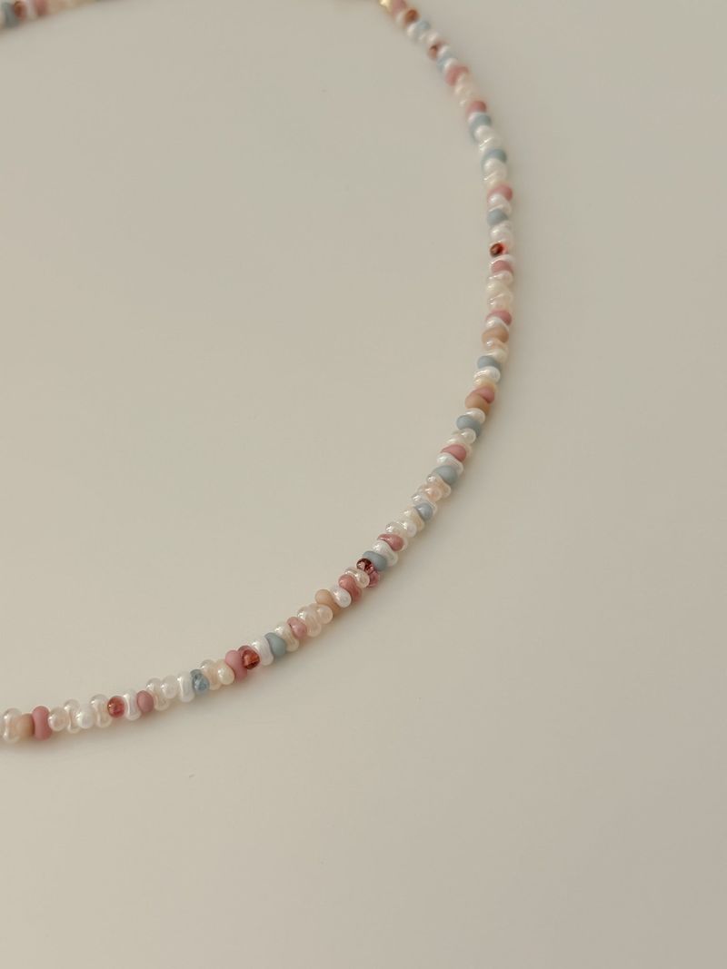 Baby Cloud Beads Initials Necklace