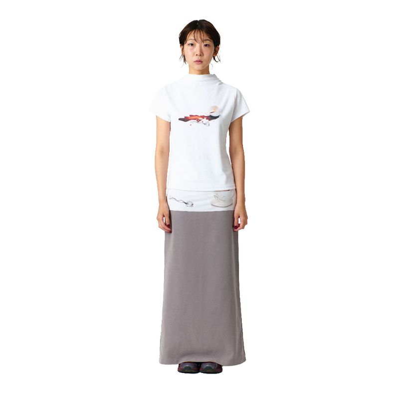 CRAPPYROOM(クラッピールーム)の「MEDITATIVE IMAGE MAXI SKIRT(GRAY)(Skirts)」