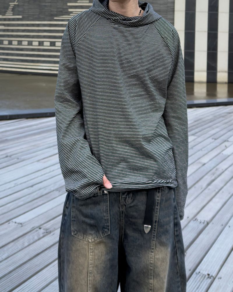 Ron layered stripe hoodie