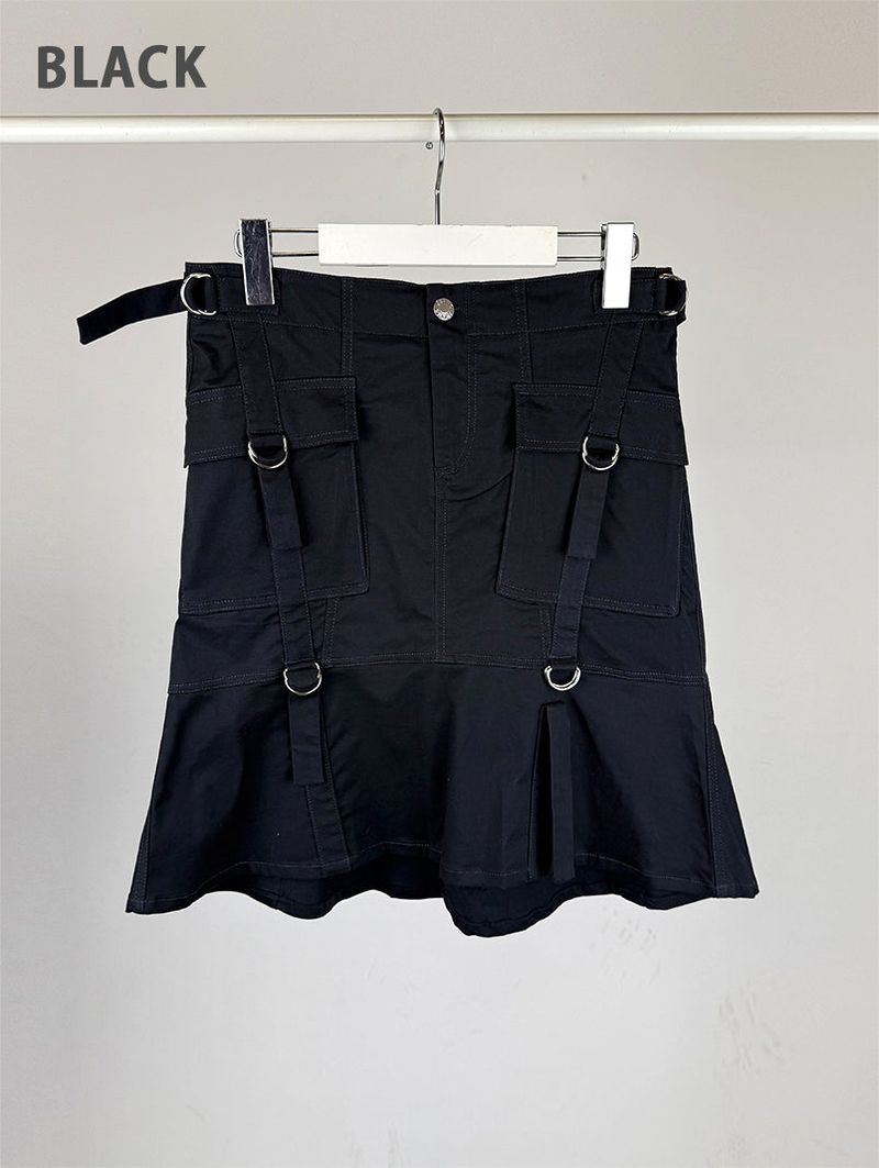 STRAP CARGO MIDI SKIRT (2C)