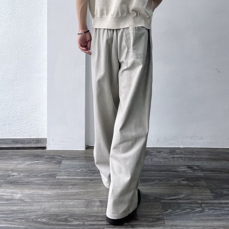 Slate Wide-Silhouette Trousers