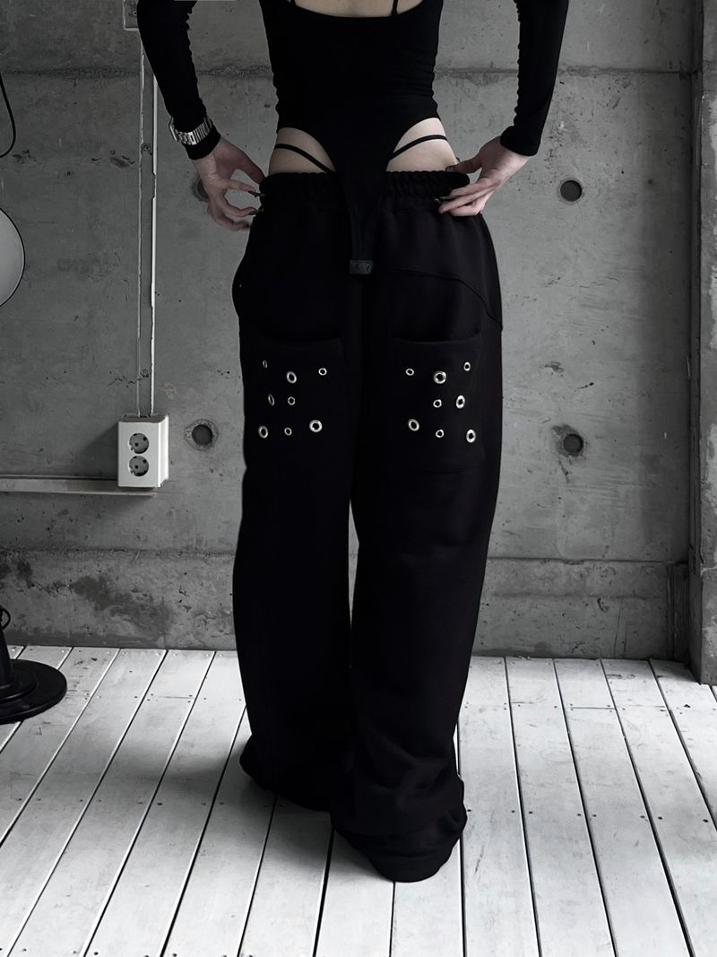 eyelet punching wide pants (2color)