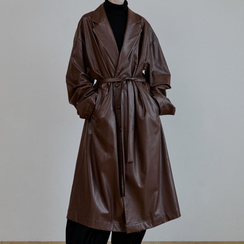 malen（マレン）の「unisex trench reather coat red brown（Jackets/Outerwear）」