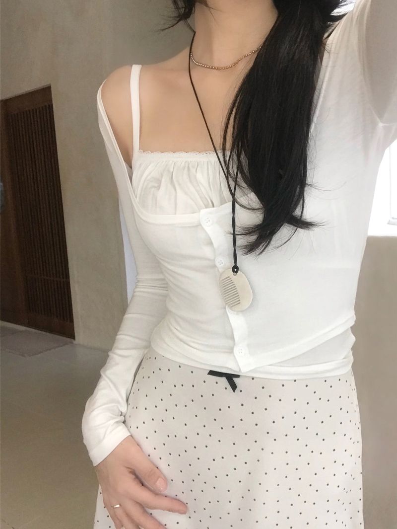 White Pure Dot Midi Skirt