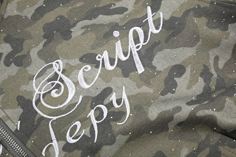 Camo Lettering Hood Zip-Up