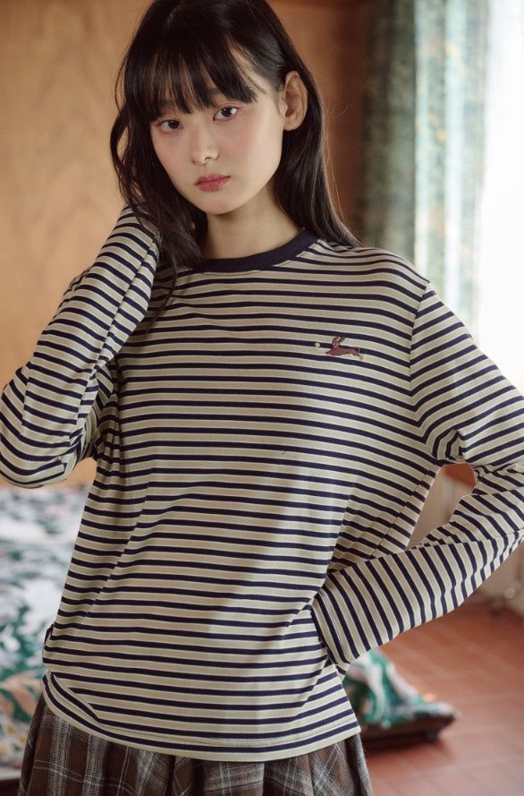 CPGN studio（コンパーニョ）の「26SS★ パピーストライプ長袖Tシャツ（トップス）」