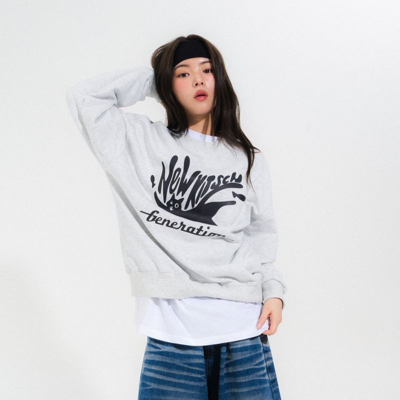 FISH CAT SWEATSHIRTS-LIGHT MELANGE