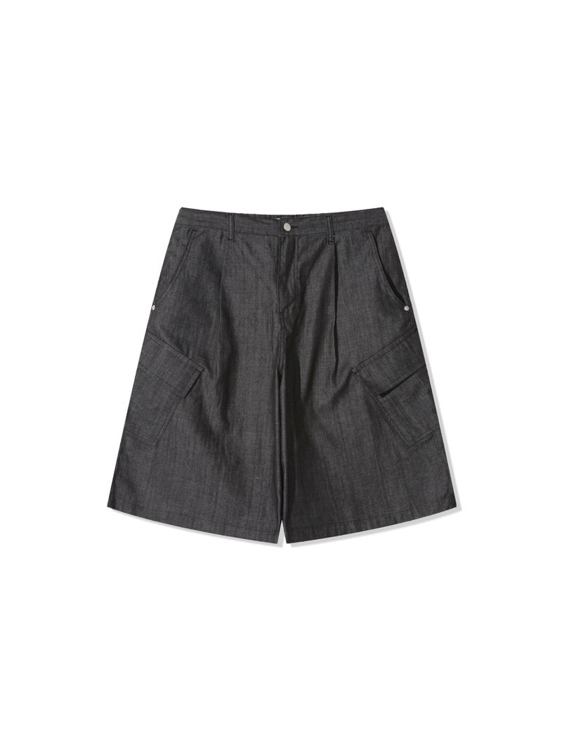 Non-fade diagonal cargo bermuda pants 