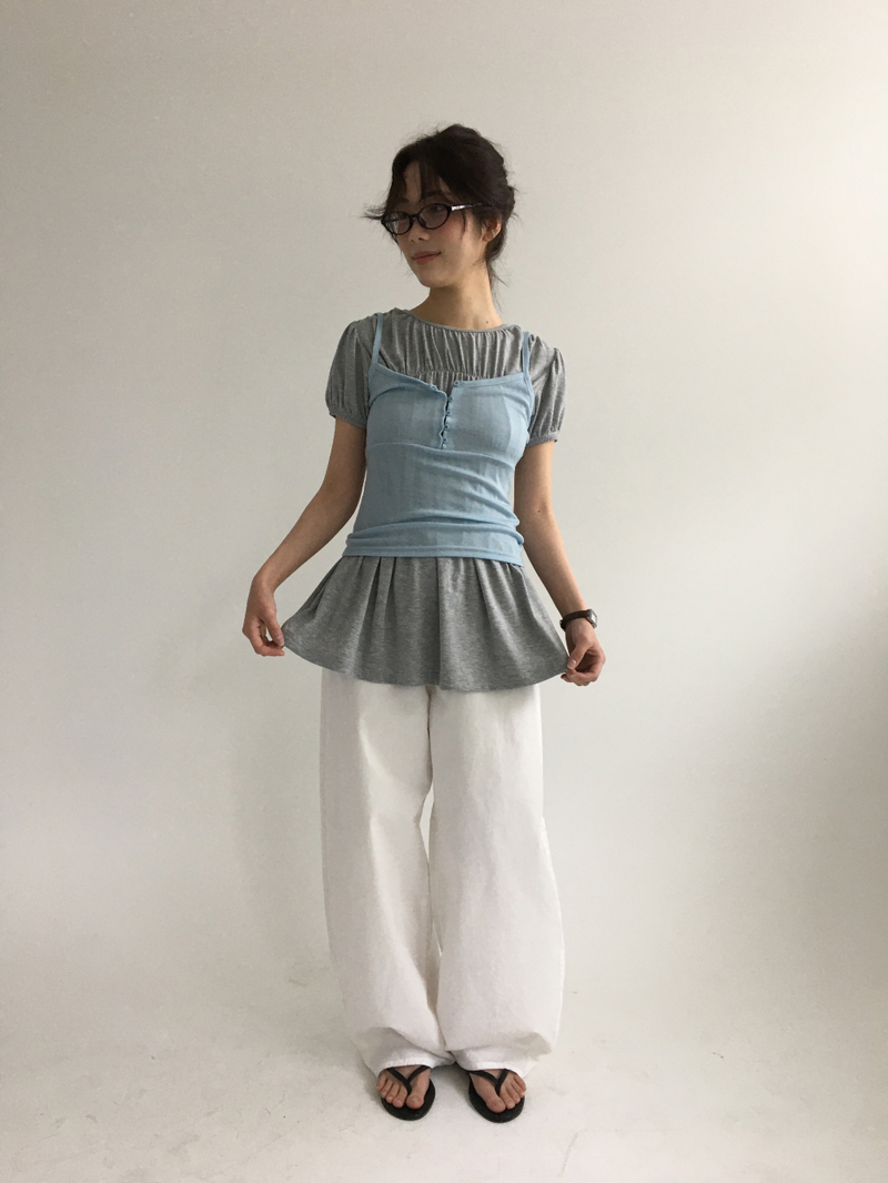 Epo Sheer Button Sleeveless (6color)