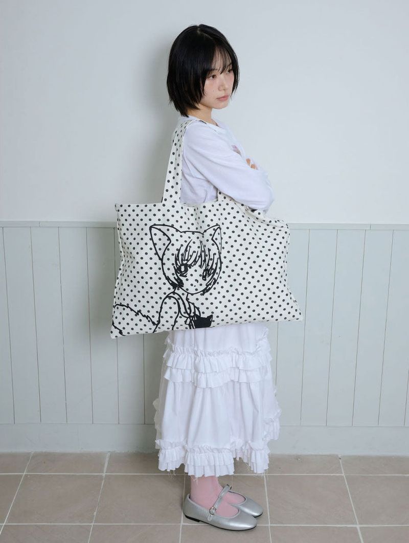 CAT GIRL DOT REVERSIBLE BAG