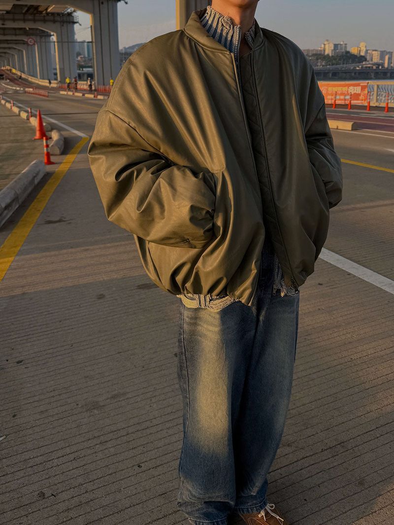 2 Low Leather Bomber MA-1 Jumper (2color)