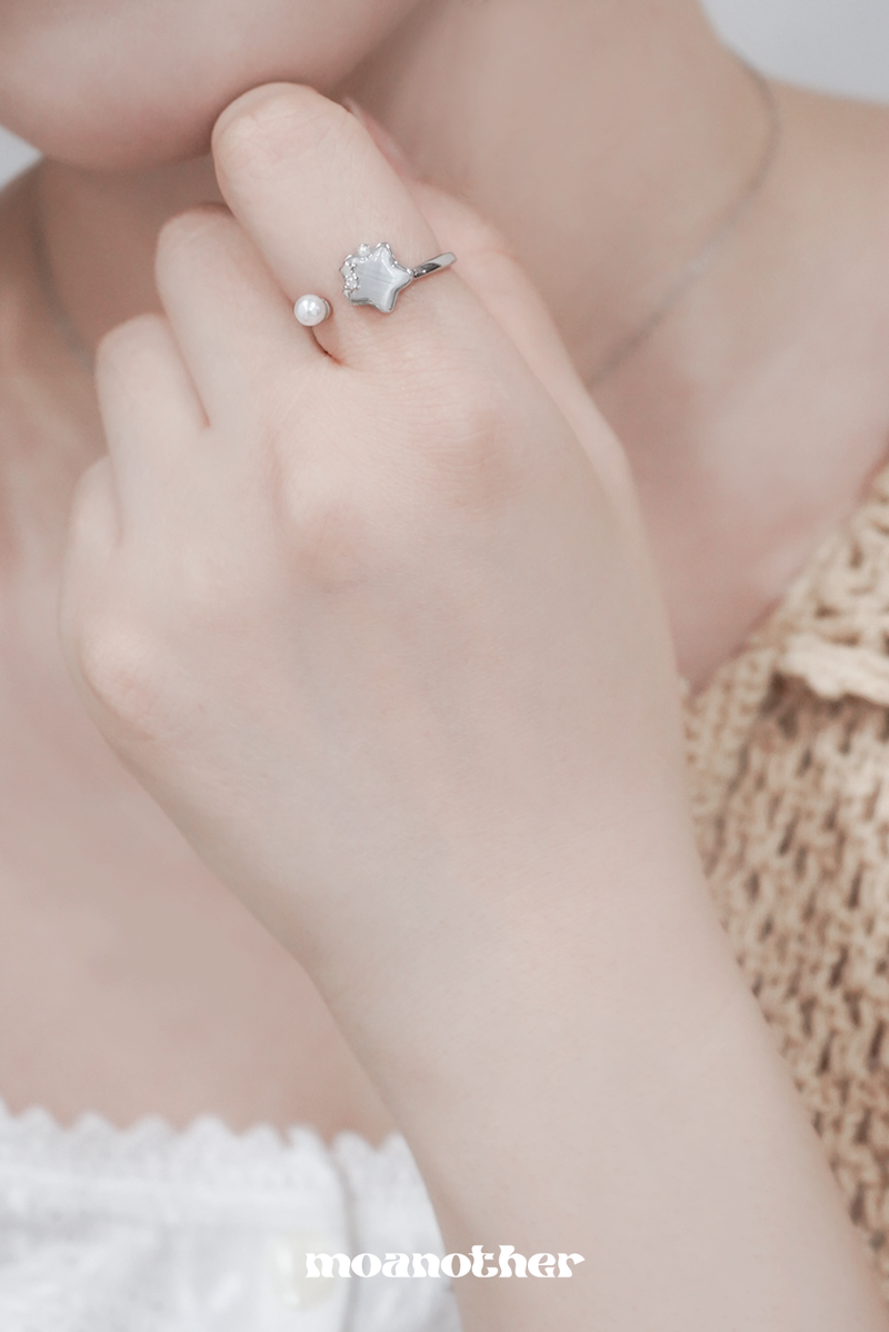 Milk Star Open Ring