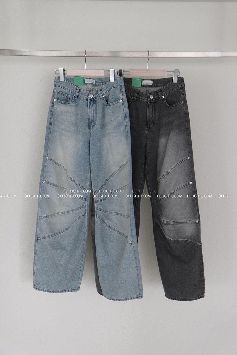 cross-cut wide jeans
