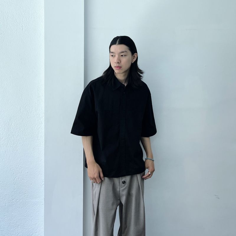 Black Line Structure Shirt