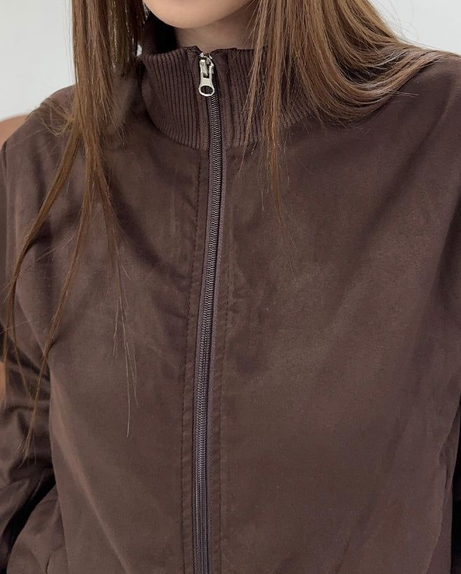Lucal Satin Suede Zip-up