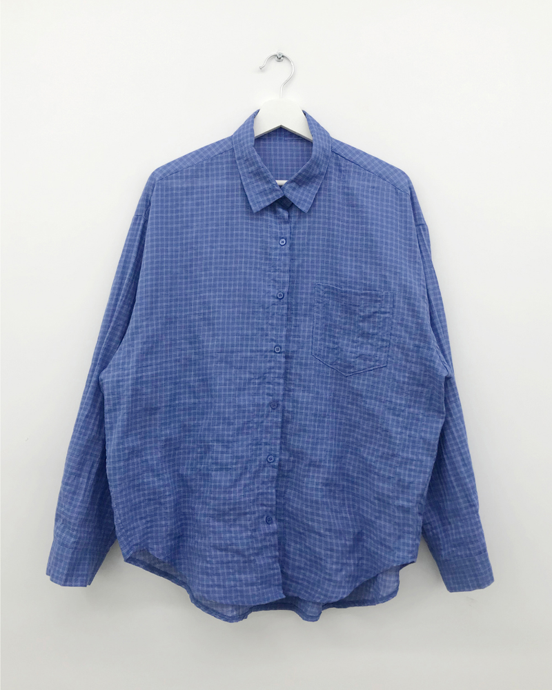 Wave check shirt (4color)