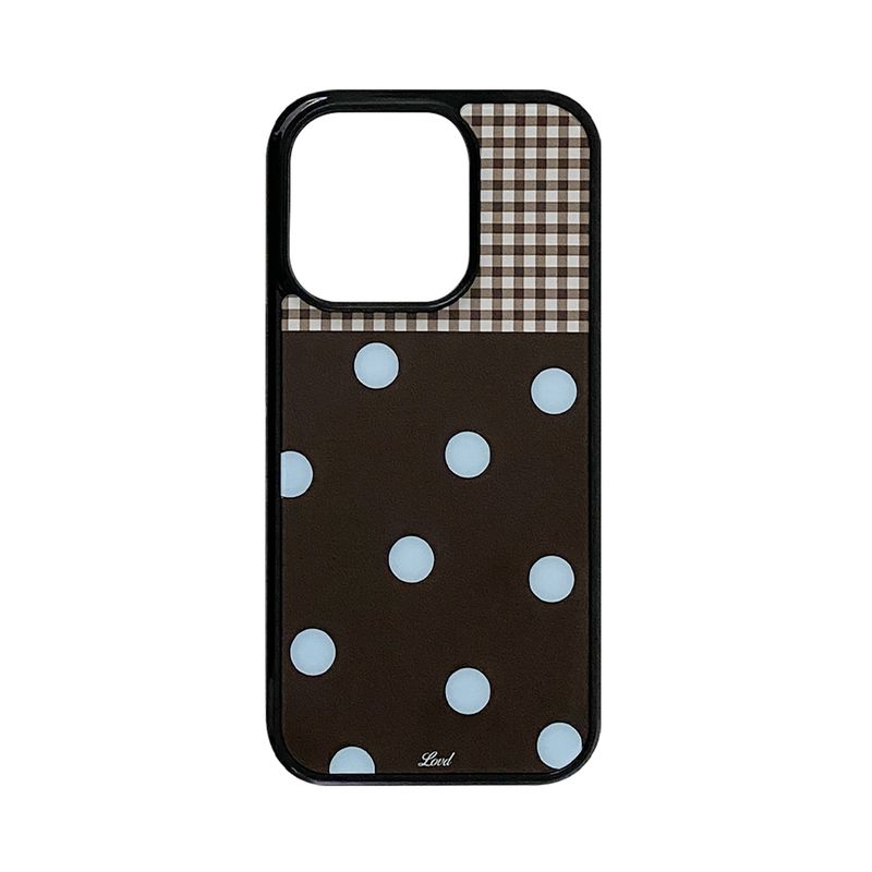 LOVD（ラブド）の「[MADE] DOT PATCH PHONE CASE BROWN (glass black bumper)（Smartphone Accessories）」