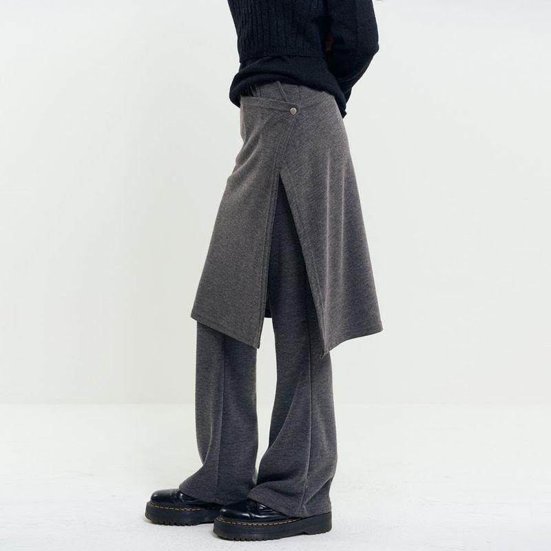 Wrap Skirt Pants Charcoal