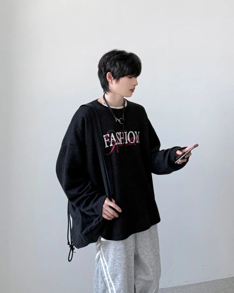 スタンプ ニット ロングスリーブ