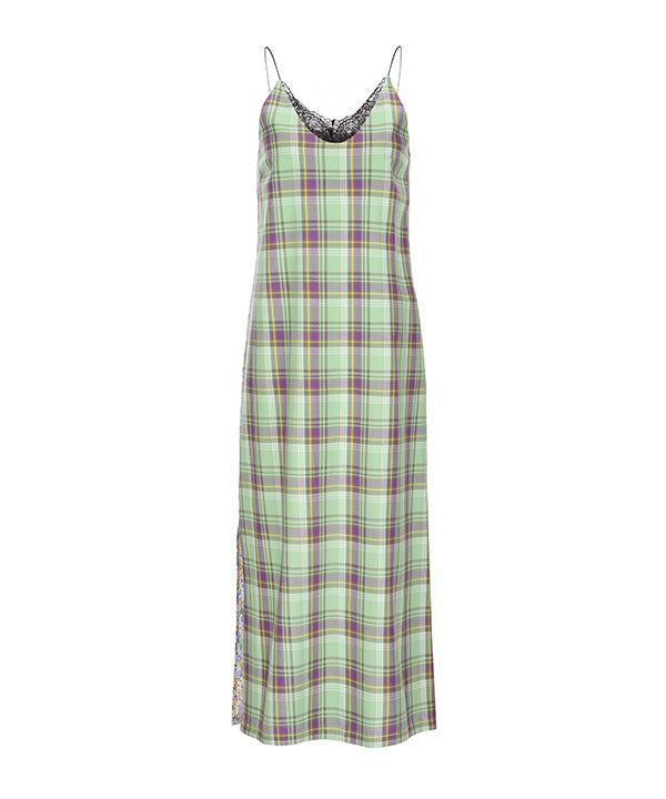 CLUT STUDIO(クラットスタジオ)の「mint check & flower dress(Dresses)」