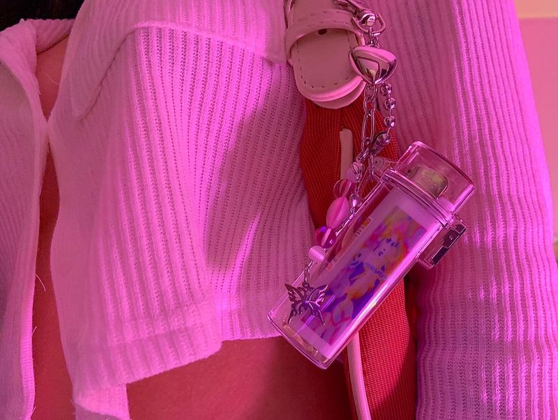 Aurora butterfly lighter case keychain