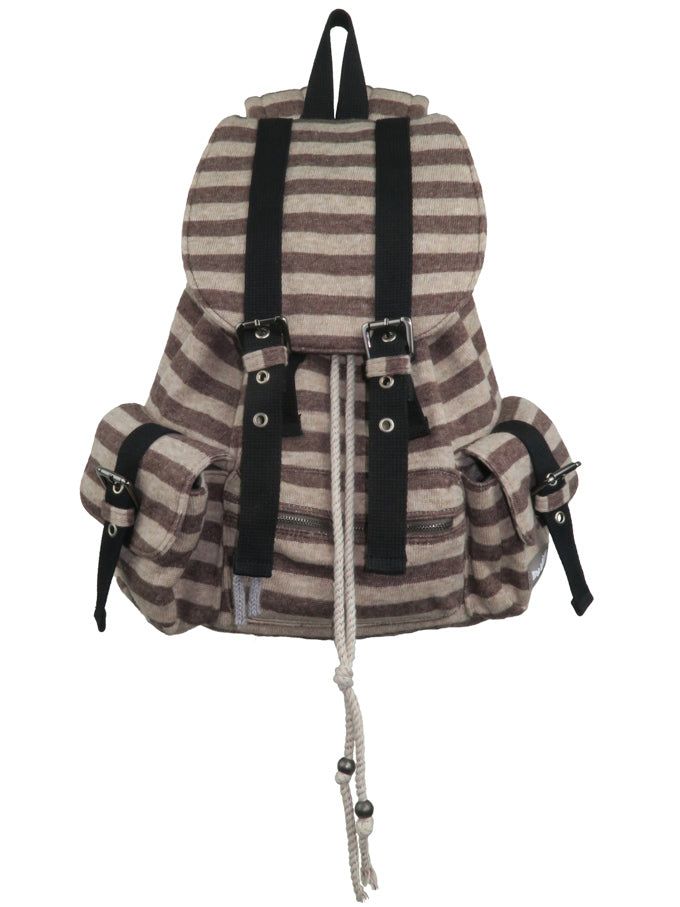 TENSE DANCE（テンスダンス）の「Wool stripe backpack_brown（Bags）」