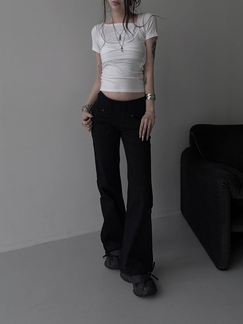 waist banding string pants